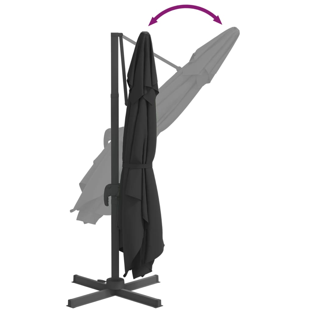 vidaXL Cantilever Garden Parasol with Aluminium Pole Anthracite 400x300 cm