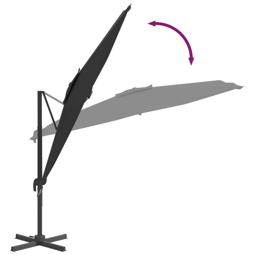 vidaXL Cantilever Garden Parasol with Aluminium Pole Anthracite 400x300 cm