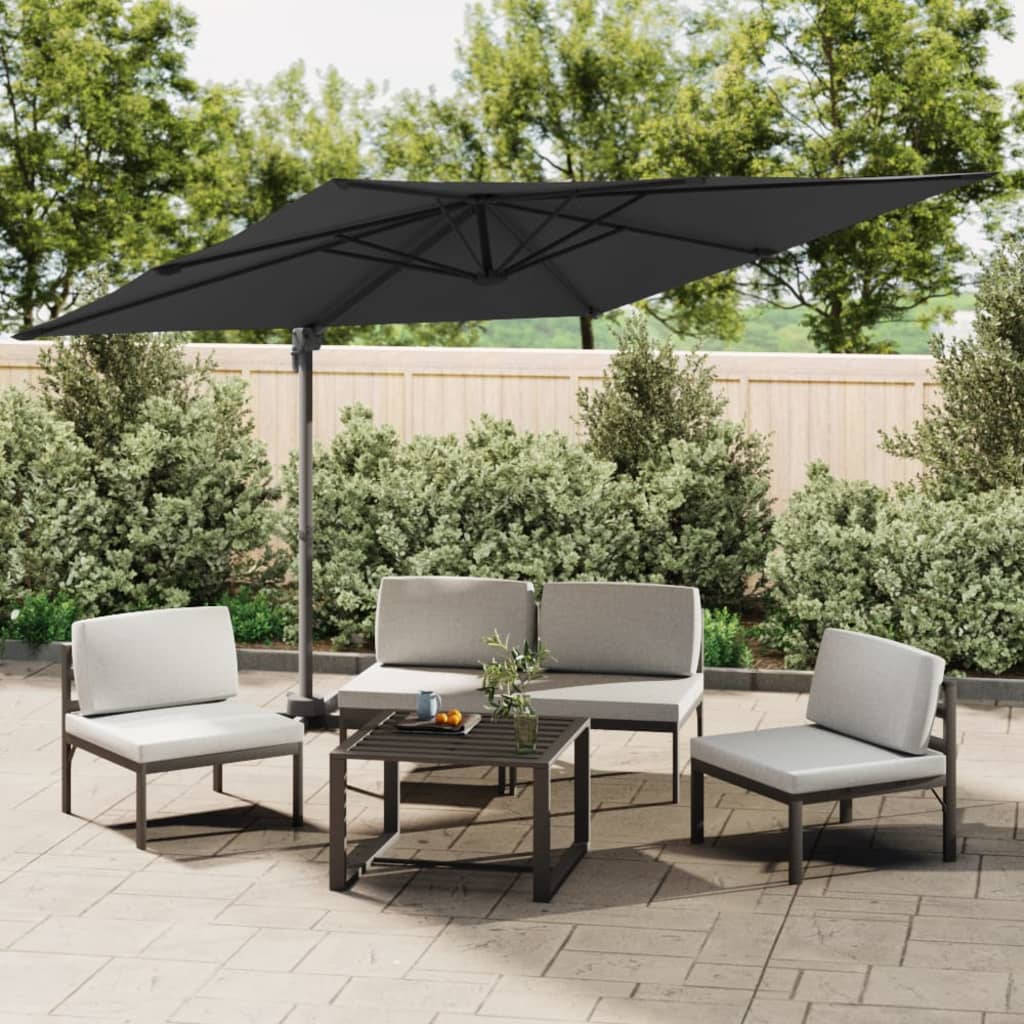 vidaXL Cantilever Garden Parasol with Aluminium Pole Anthracite 400x300 cm