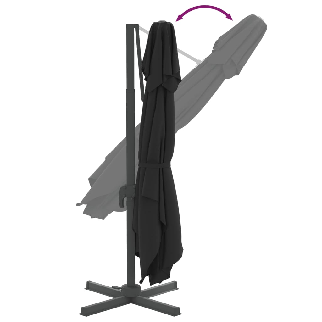 vidaXL Double Top Cantilever Garden Parasol Anthracite 400x300 cm