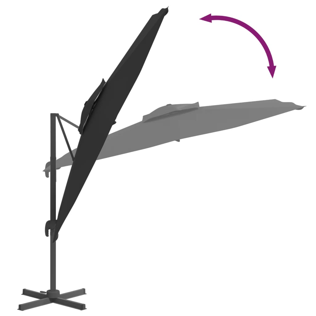 vidaXL Double Top Cantilever Garden Parasol Anthracite 400x300 cm