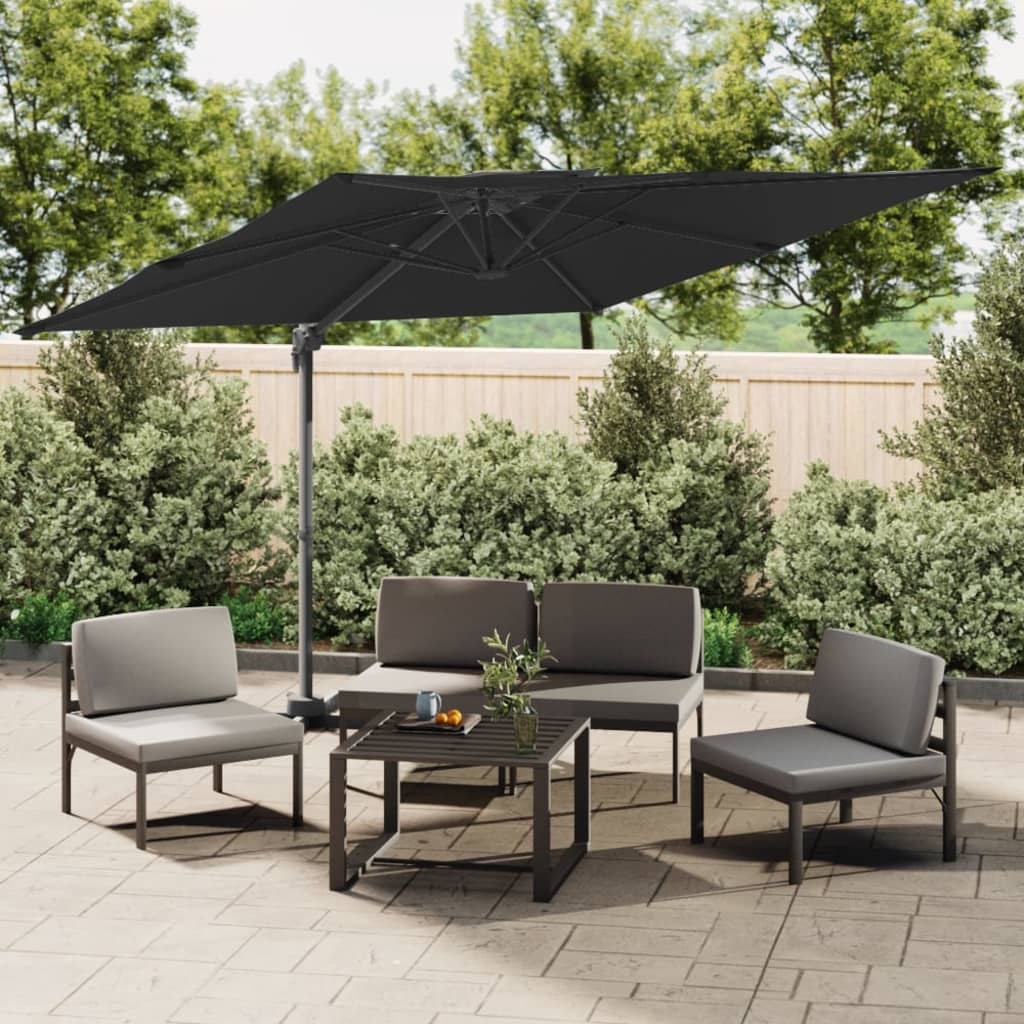 vidaXL Double Top Cantilever Garden Parasol Anthracite 400x300 cm