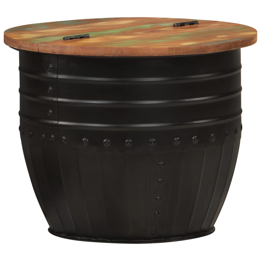 vidaXL Coffee Table Black 50x39.5 cm Solid Wood Reclaimed