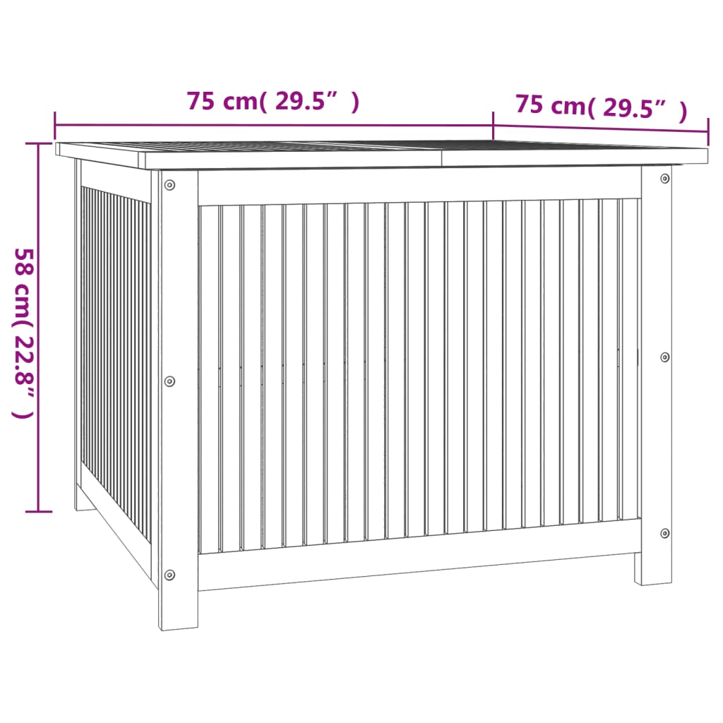 vidaXL Garden Storage Box 75x75x58 cm Solid Wood Acacia