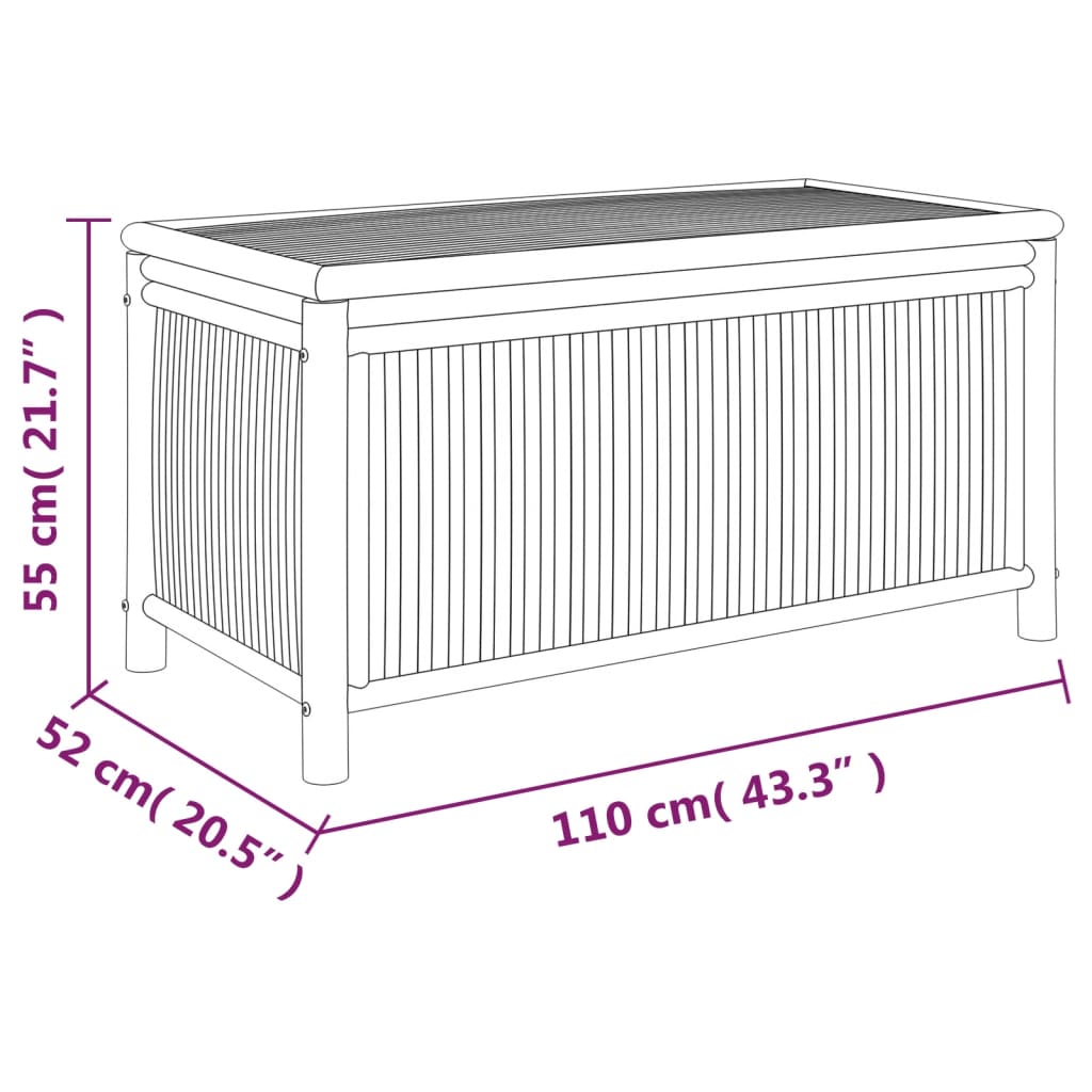 vidaXL Garden Storage Box 60x52x55cm Bamboo