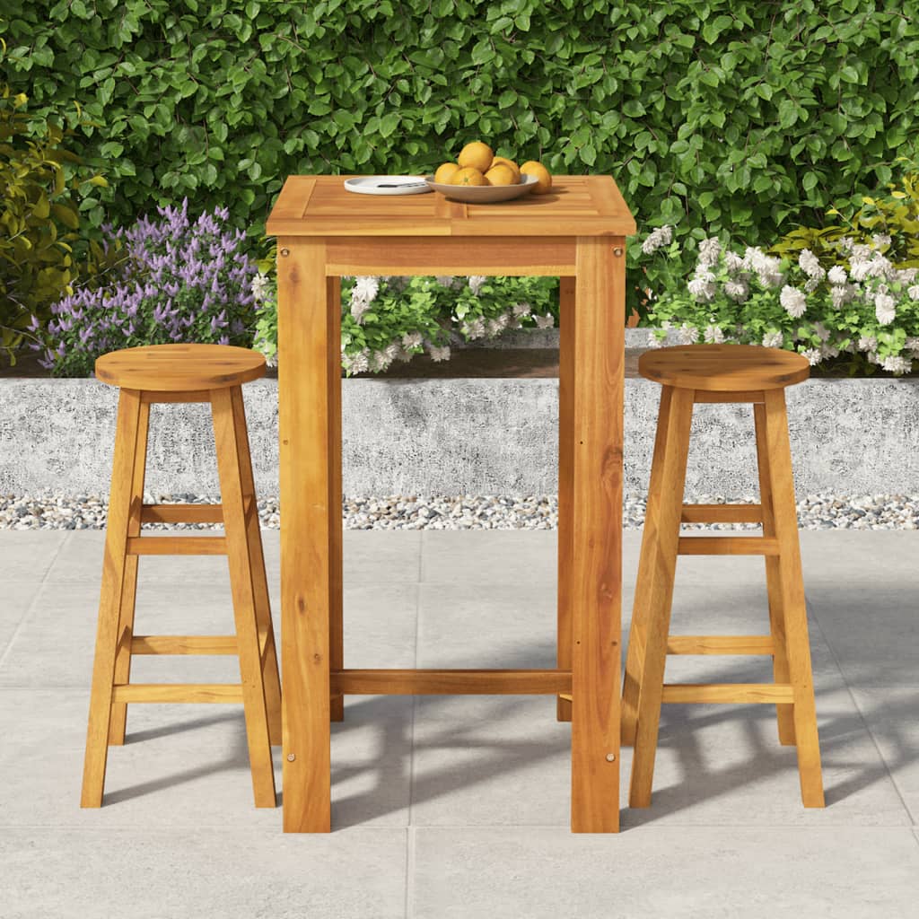 vidaXL 5 Piece Garden Bar Set Solid Wood  Acacia