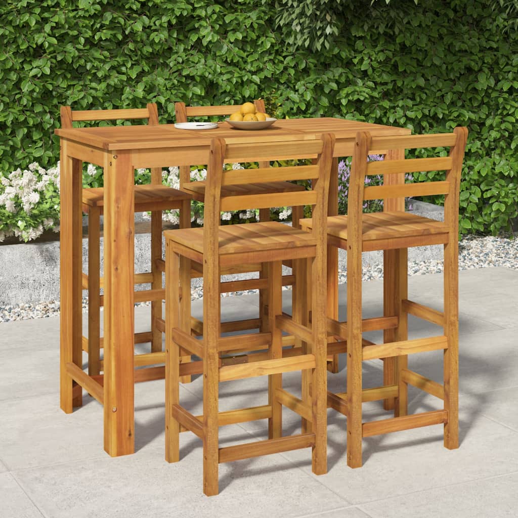 vidaXL 3 Piece Garden Bar Set Solid Wood  Acacia