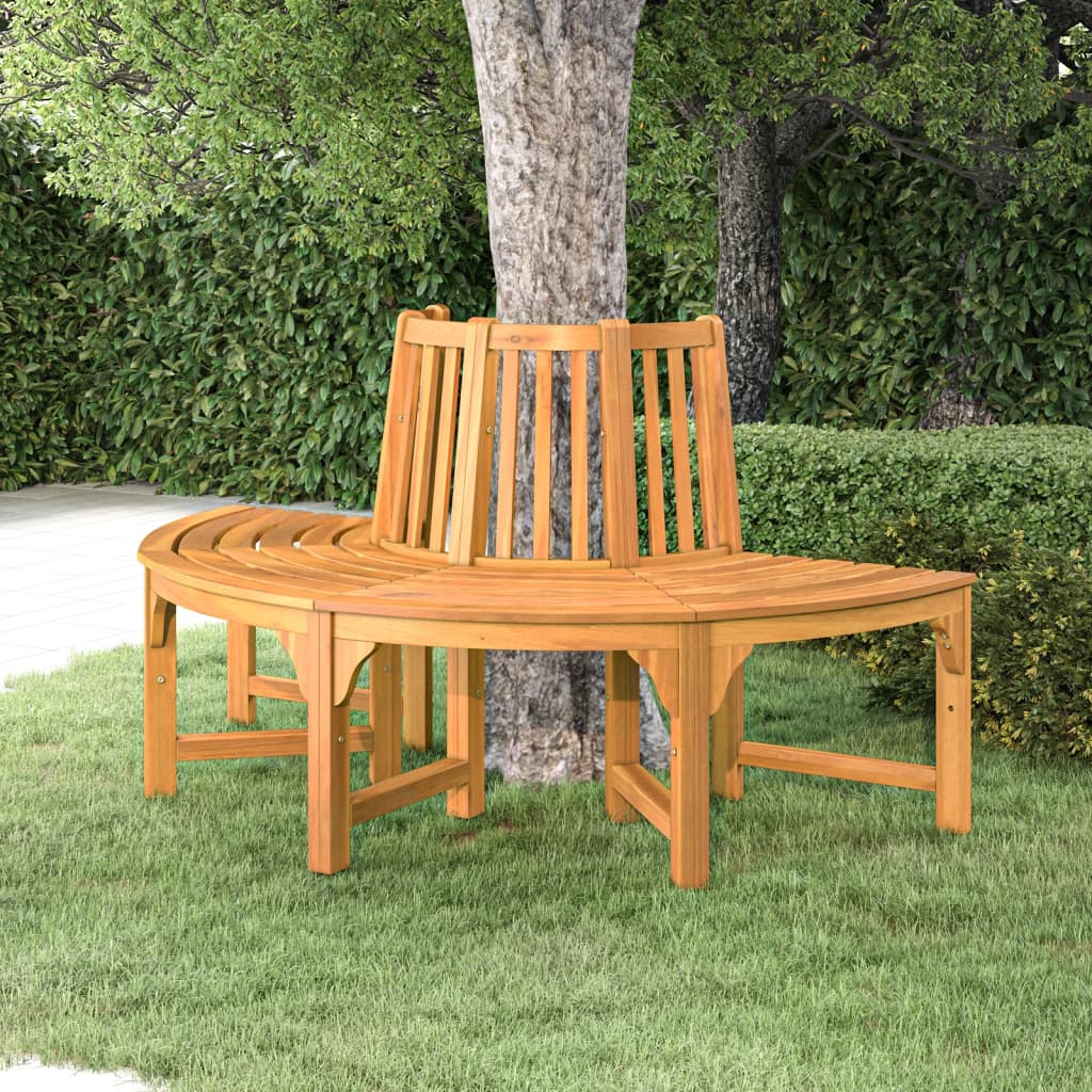 vidaXL Half Round Tree Bench Ø160 cm Solid Wood Eucalyptus