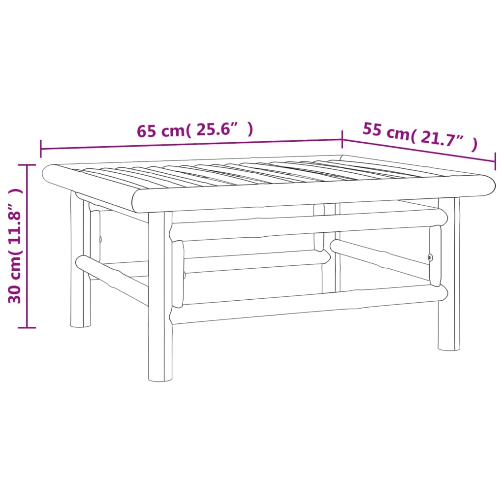 vidaXL Garden Table 65x55x30 cm Bamboo