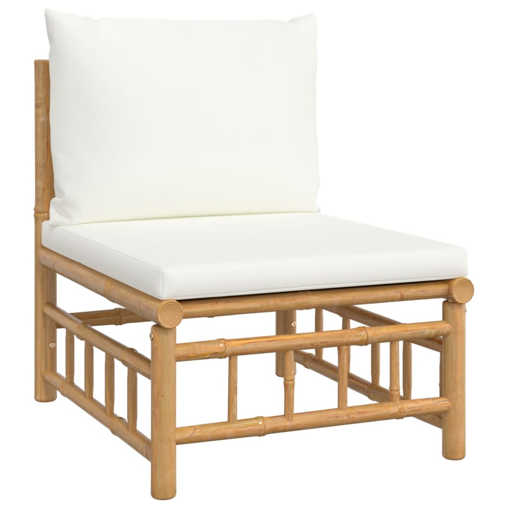 vidaXL 3 Piece Garden Lounge Set with Light Grey Cushions Bamboo