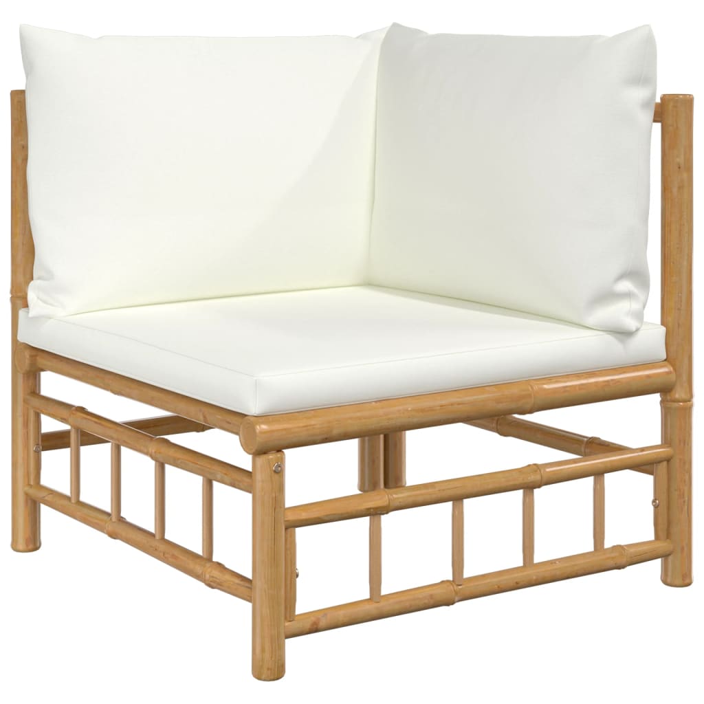 vidaXL 2 Piece Garden Lounge Set with Light Grey Cushions Bamboo