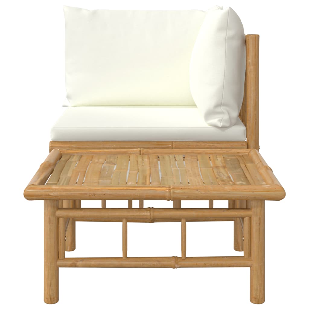 vidaXL 3 Piece Garden Lounge Set with Light Grey Cushions Bamboo