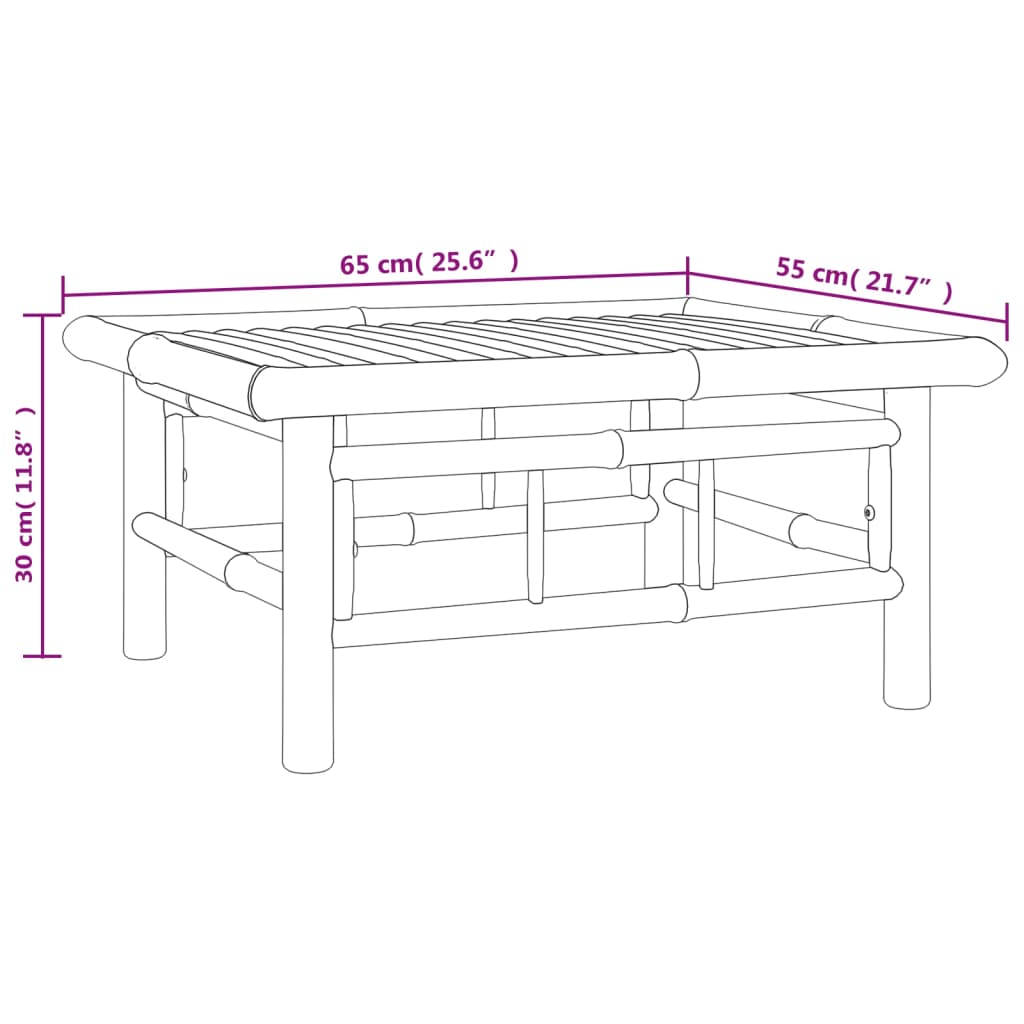 vidaXL Garden Table 65x55x30 cm Bamboo