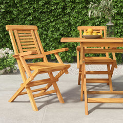 vidaXL Folding Garden Chairs 2 pcs 56x63x90 cm Solid Wood Teak