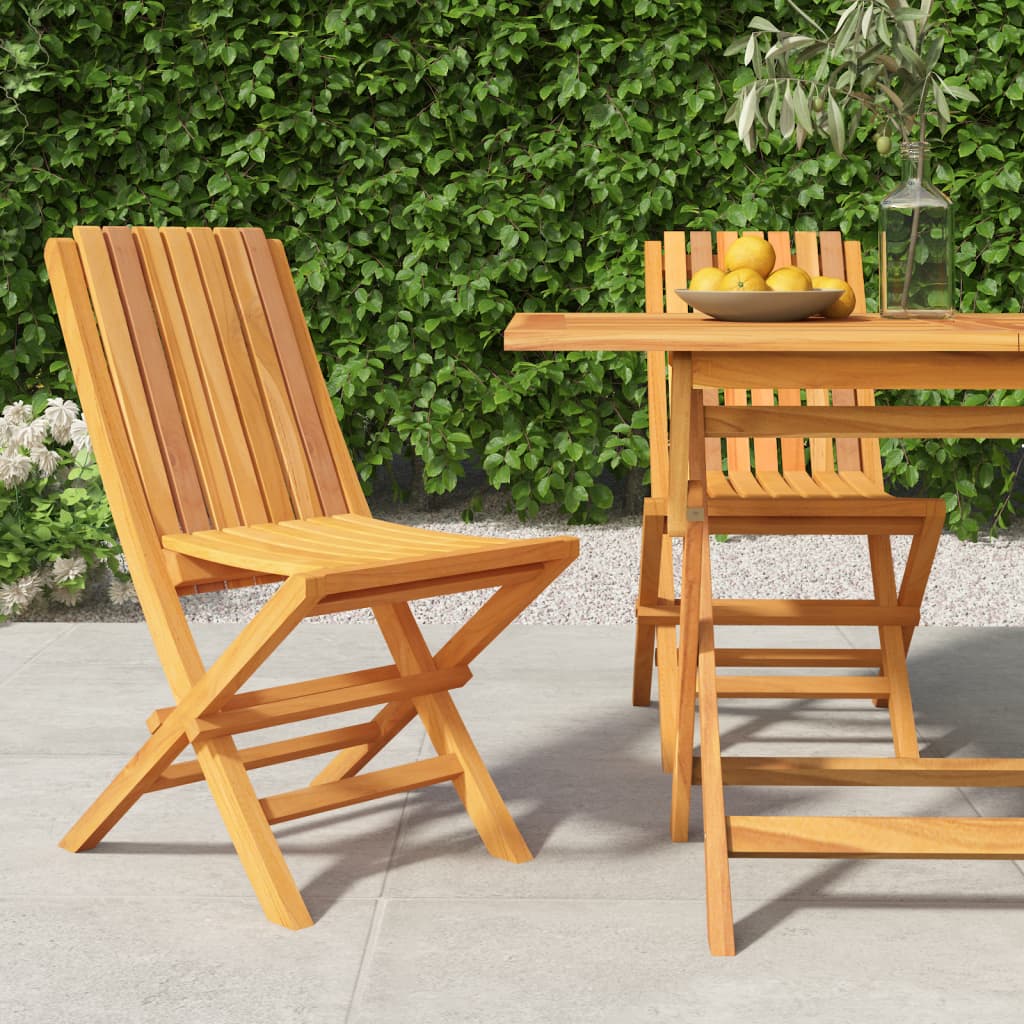 vidaXL Folding Garden Chairs 2 pcs 47x61x90 cm Solid Wood Teak