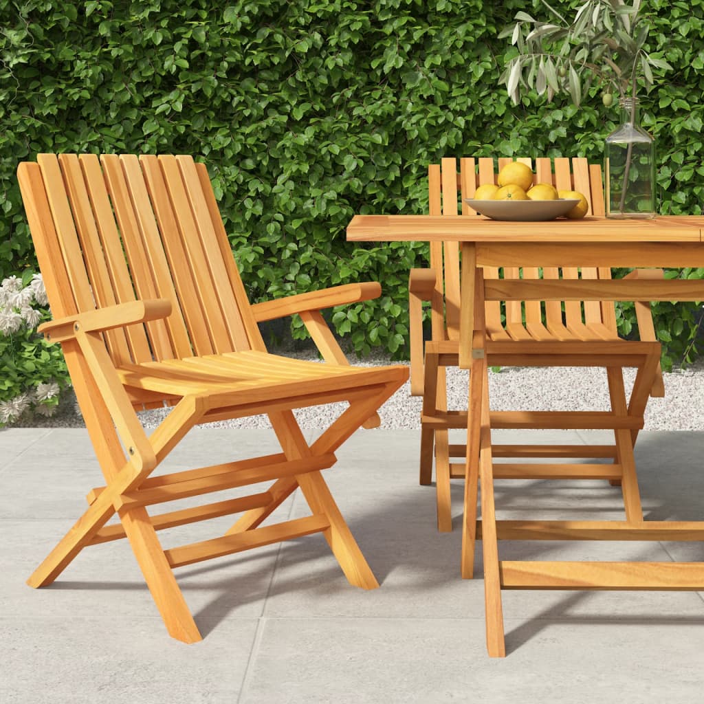 vidaXL Folding Garden Chairs 2 pcs 61x67x90 cm Solid Wood Teak