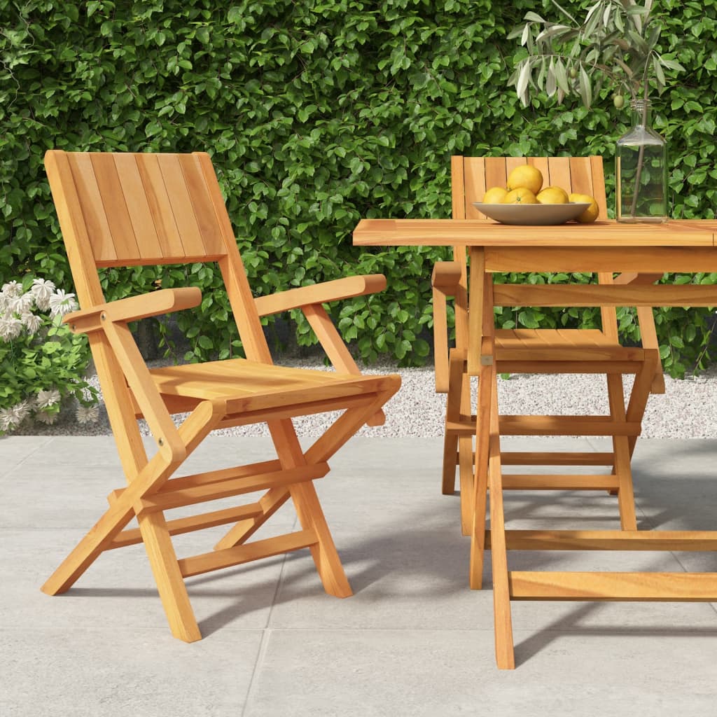 vidaXL Folding Garden Chairs 2 pcs 61x67x90 cm Solid Wood Teak