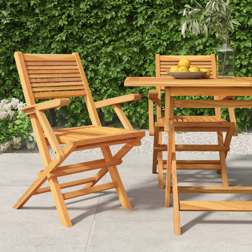 vidaXL Folding Garden Chairs 2 pcs 61x67x90 cm Solid Wood Teak