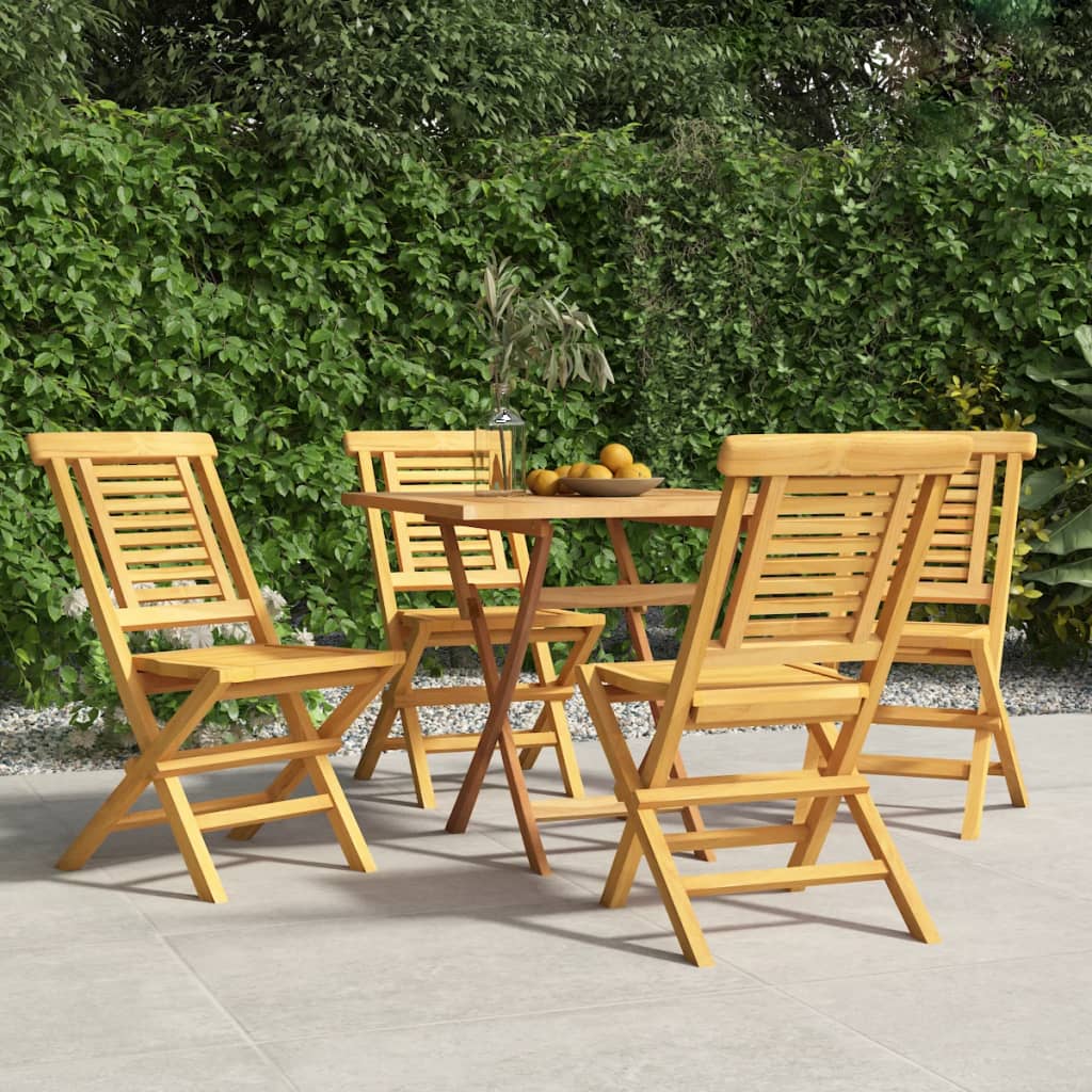 vidaXL Folding Garden Chairs 4 pcs 47x47x89 cm Solid Wood Teak