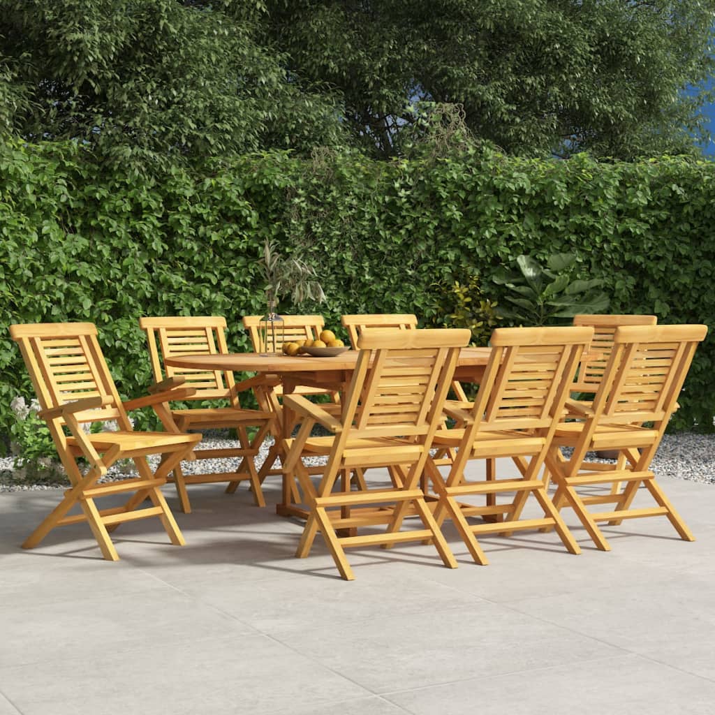 vidaXL Folding Garden Chairs 8 pcs 55x62x90 cm Solid Wood Teak