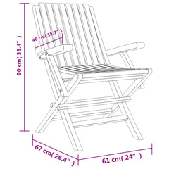 vidaXL Folding Garden Chairs 8 pcs 55x62x90 cm Solid Wood Teak