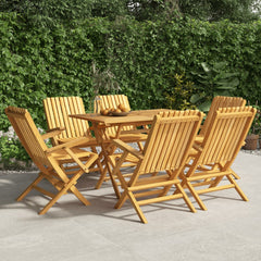vidaXL Folding Garden Chairs 8 pcs 55x62x90 cm Solid Wood Teak
