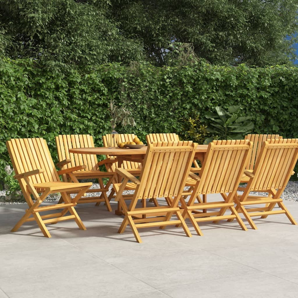 vidaXL Folding Garden Chairs 8 pcs 55x62x90 cm Solid Wood Teak