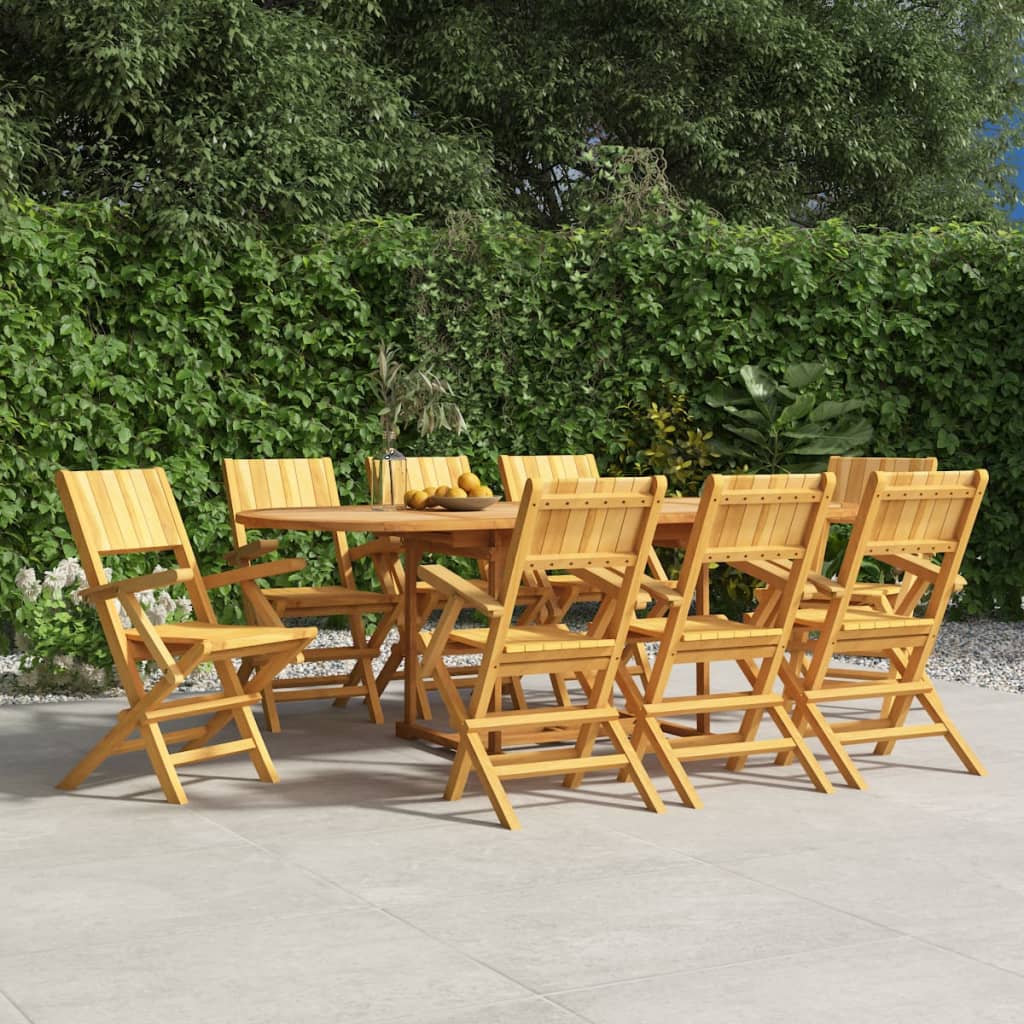 vidaXL Folding Garden Chairs 8 pcs 55x62x90 cm Solid Wood Teak