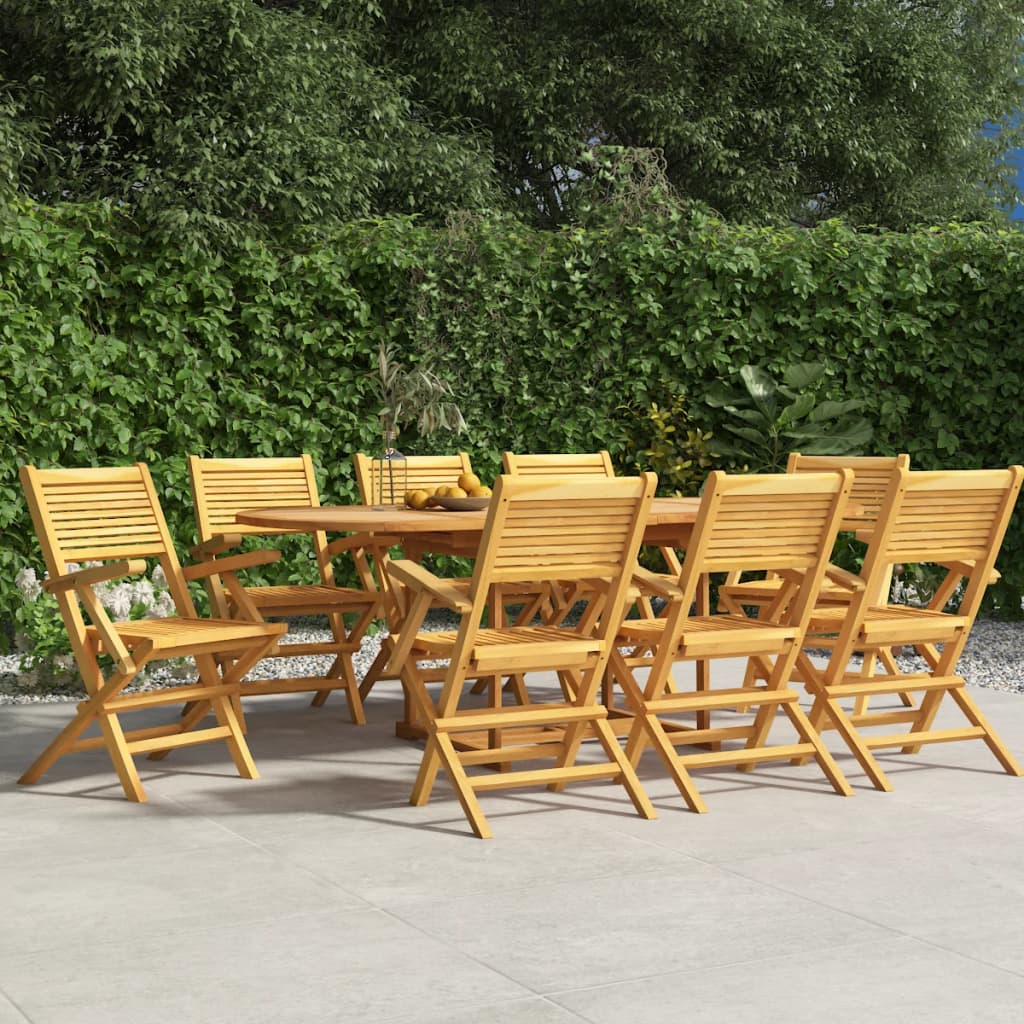 vidaXL Folding Garden Chairs 8 pcs 55x62x90 cm Solid Wood Teak