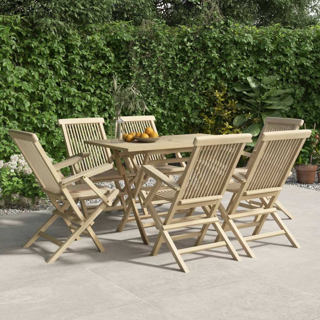 vidaXL Folding Garden Chairs 8 pcs 55x62x90 cm Solid Wood Teak