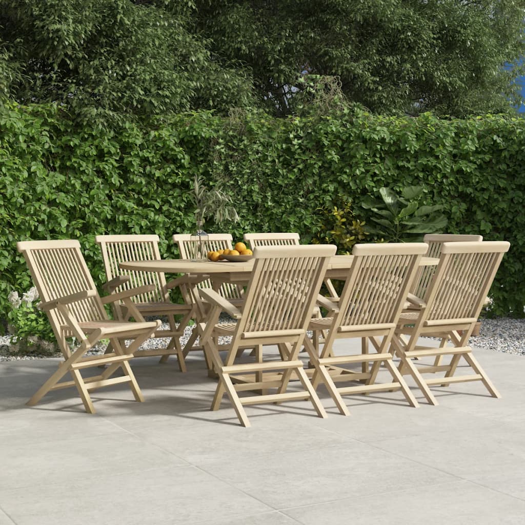 vidaXL Folding Garden Chairs 8 pcs 55x62x90 cm Solid Wood Teak