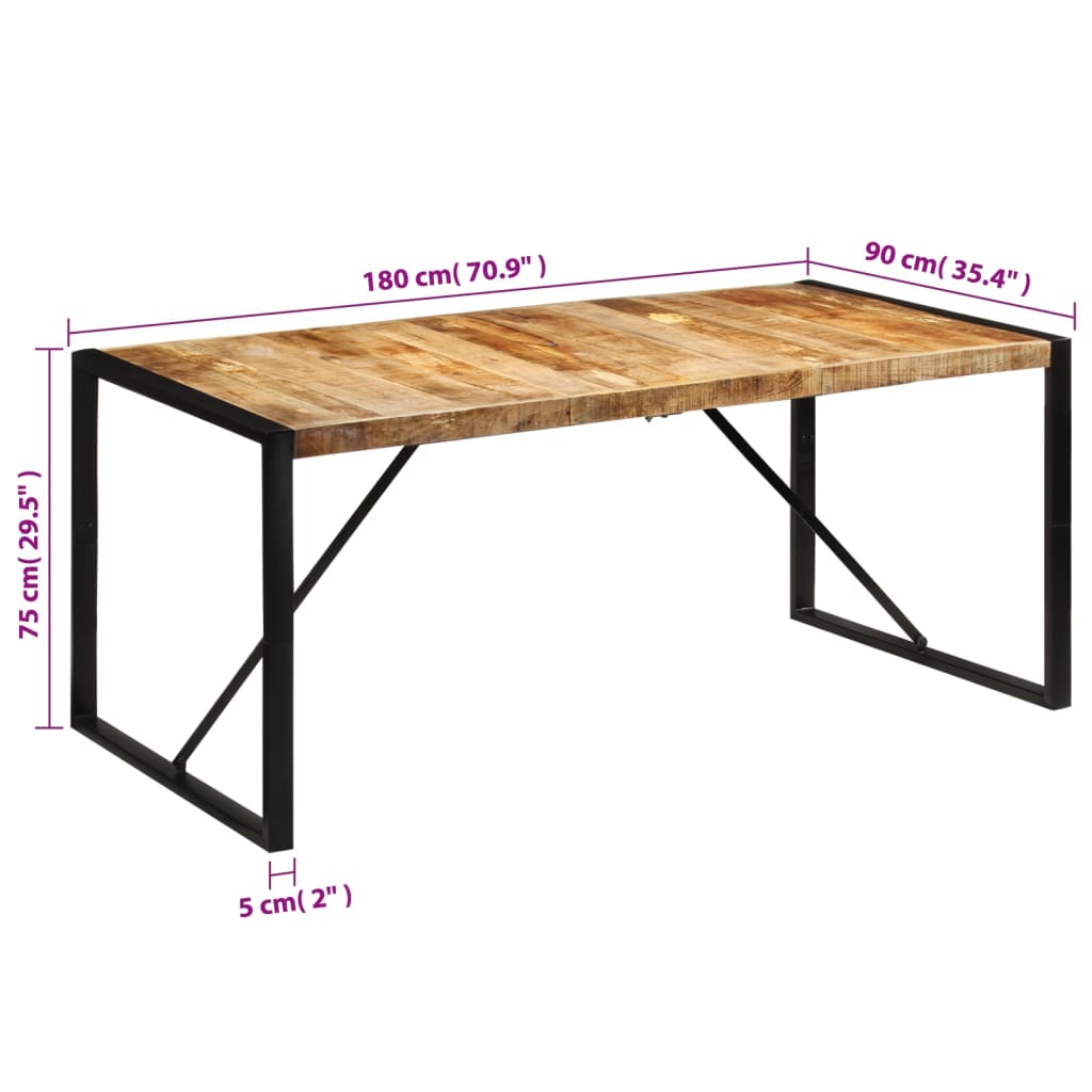 vidaXL Dining Table 180x90x75 cm Solid Wood Mango