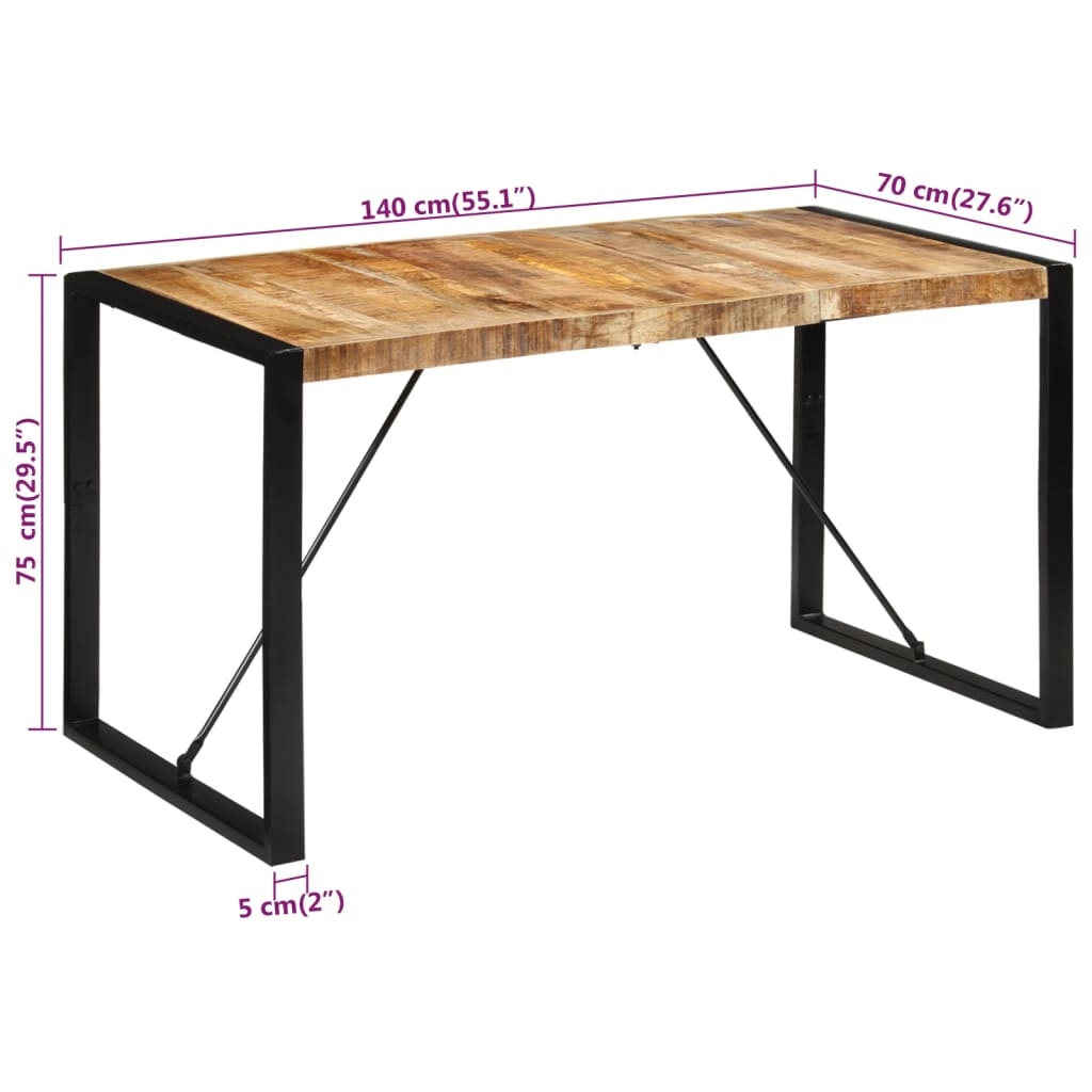 vidaXL Dining Table 180x90x75 cm Solid Wood Mango