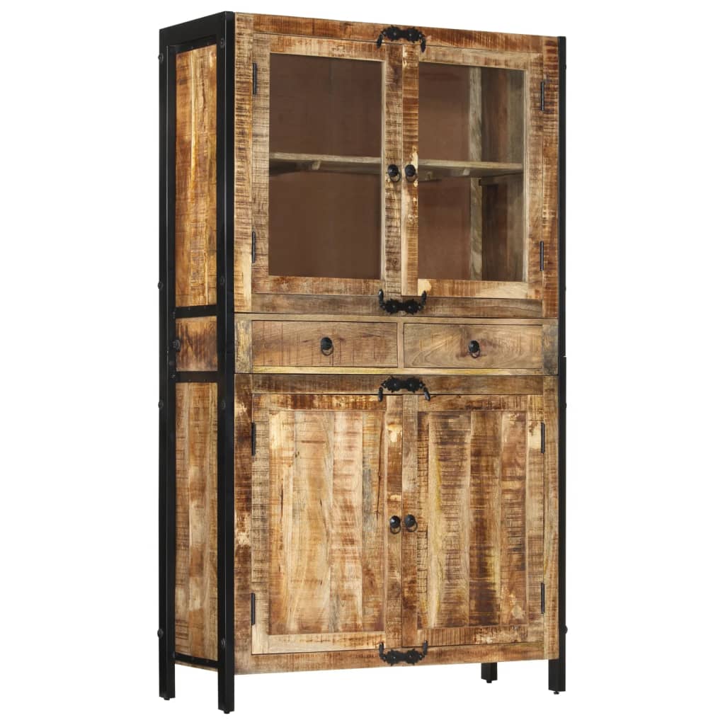 vidaXL Highboard 100x40x175 cm Solid Rough Wood Mango