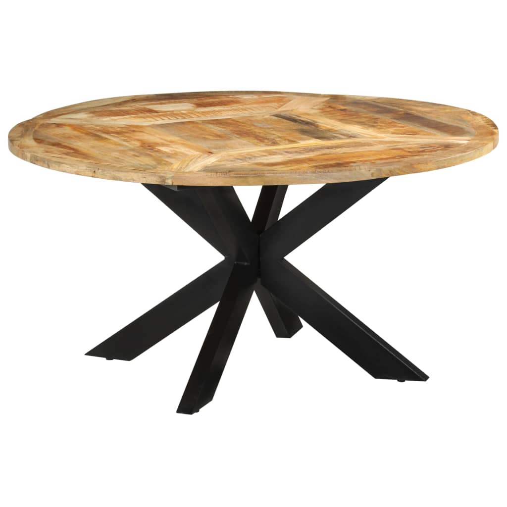 vidaXL Dining Table Ø150x76 cm Solid Rough Wood Mango