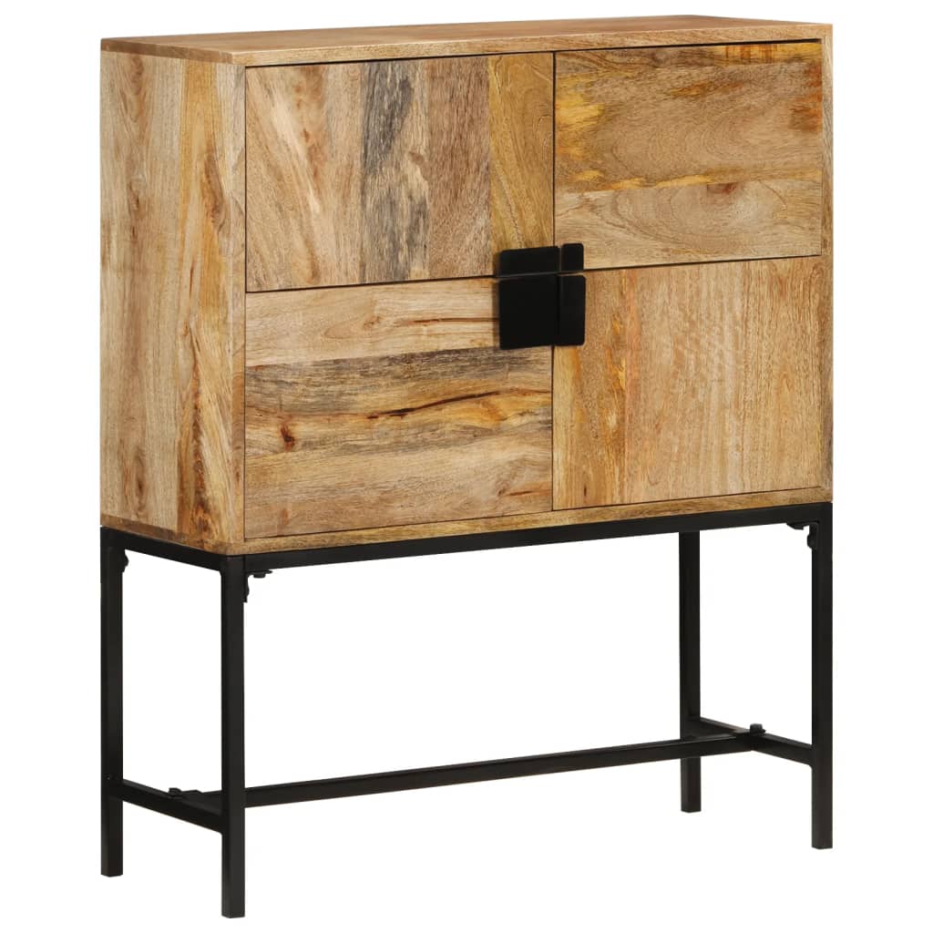 vidaXL Highboard 80x30x95 cm Solid Rough Wood Mango