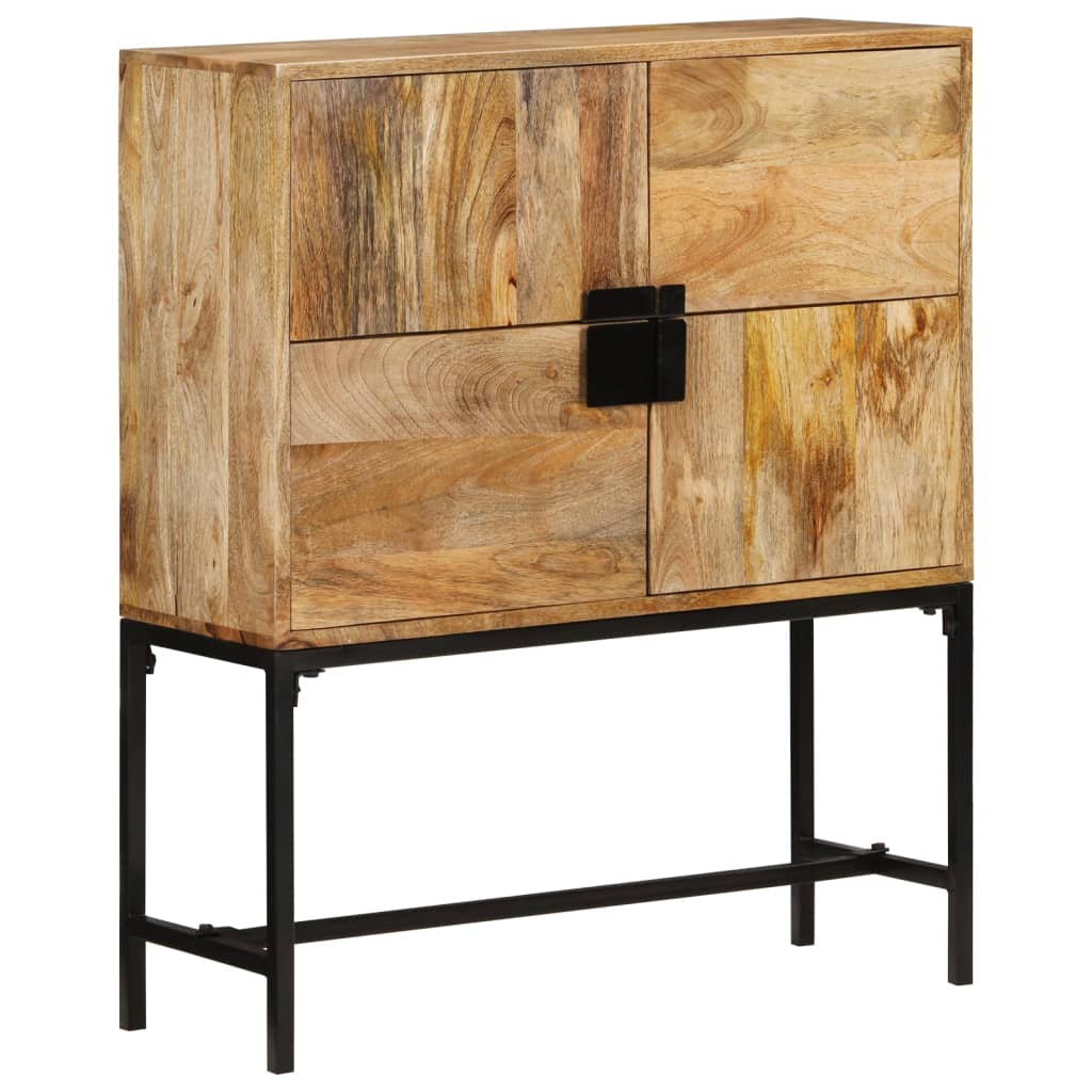 vidaXL Highboard 80x30x95 cm Solid Rough Wood Mango