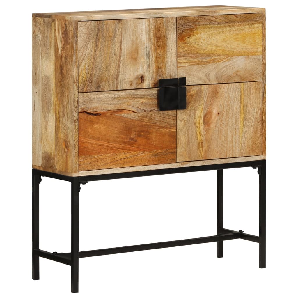 vidaXL Highboard 80x30x95 cm Solid Rough Wood Mango