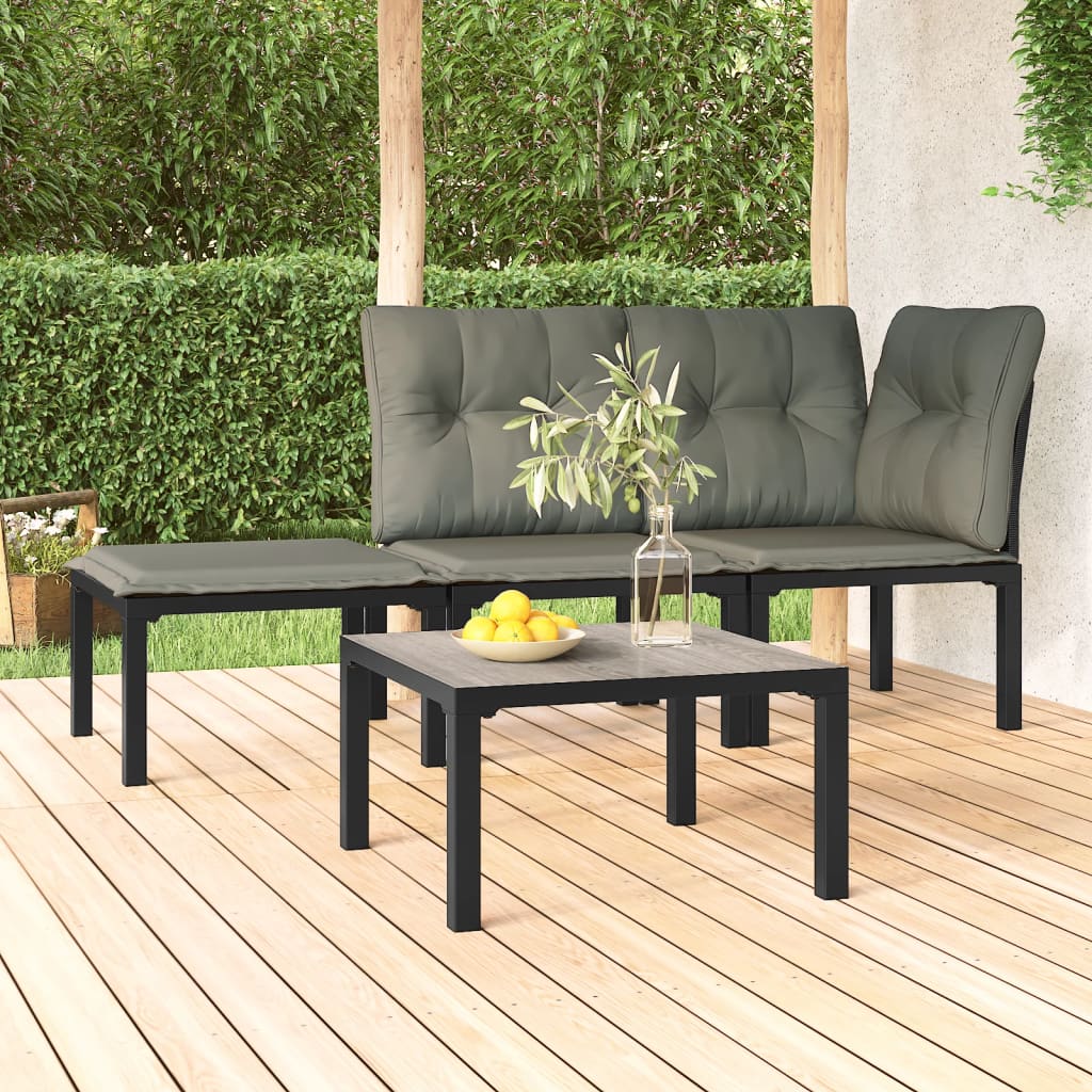 vidaXL Garden Coffee Table Grey 55x55x31 cm DPC and Steel