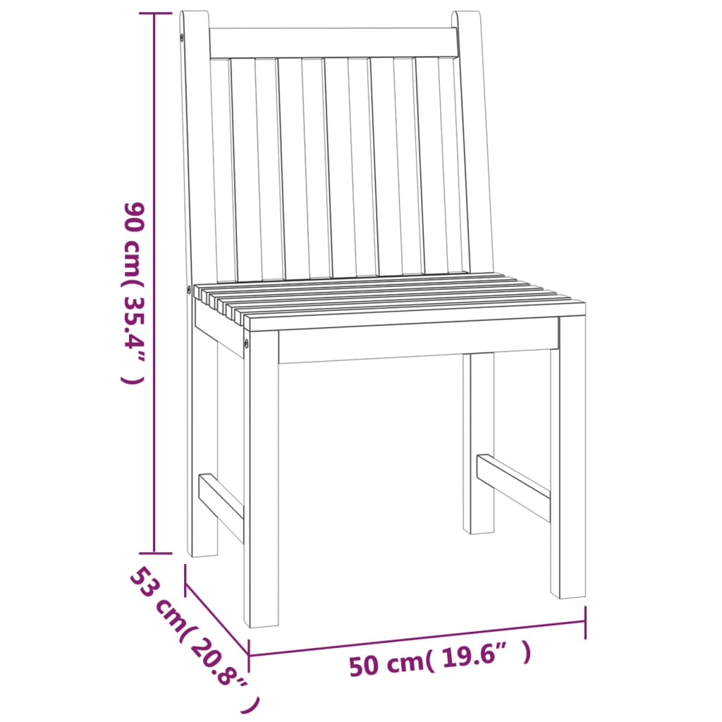 vidaXL 5 Piece Garden Dining Set Solid Wood Teak