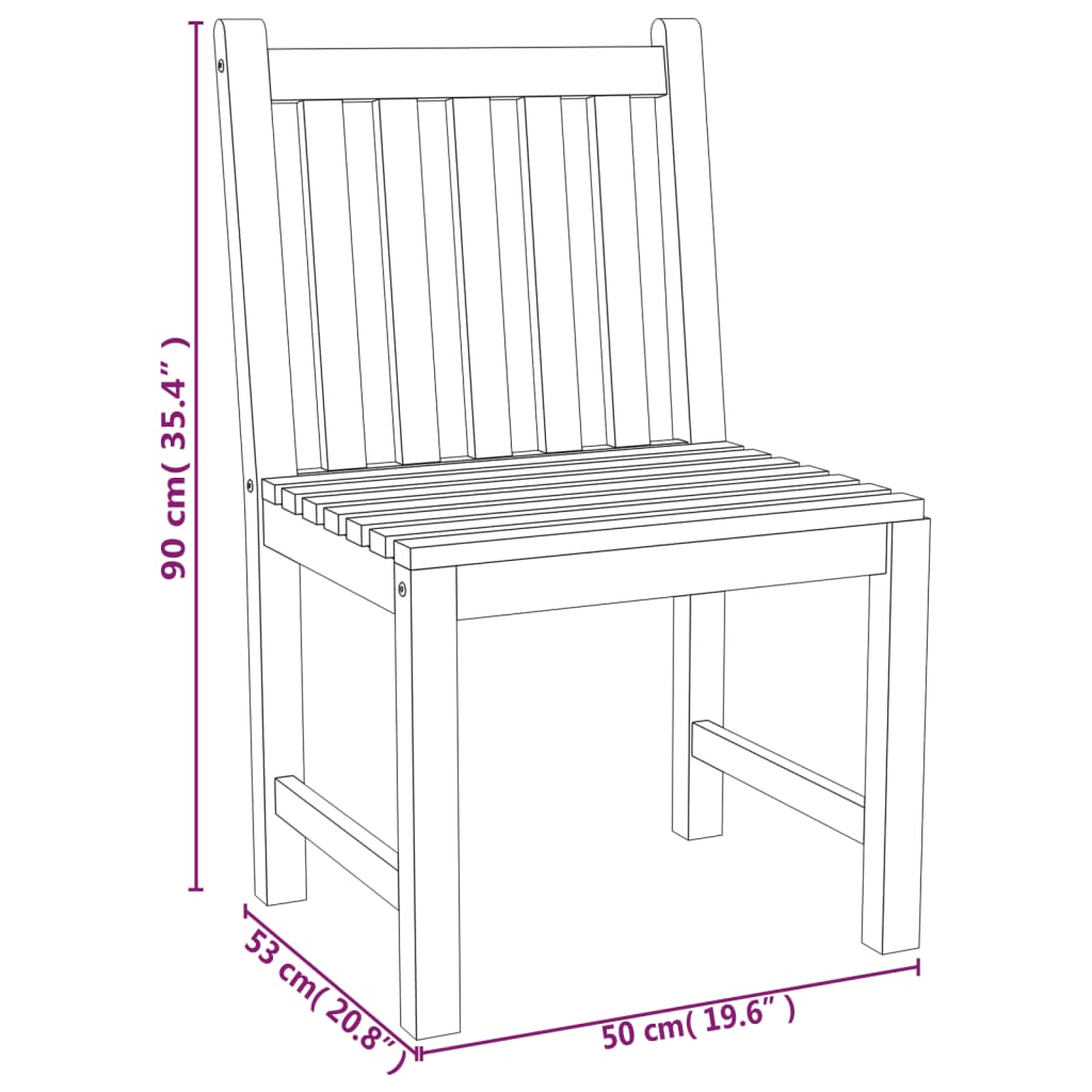 vidaXL 5 Piece Garden Dining Set Solid Wood Teak