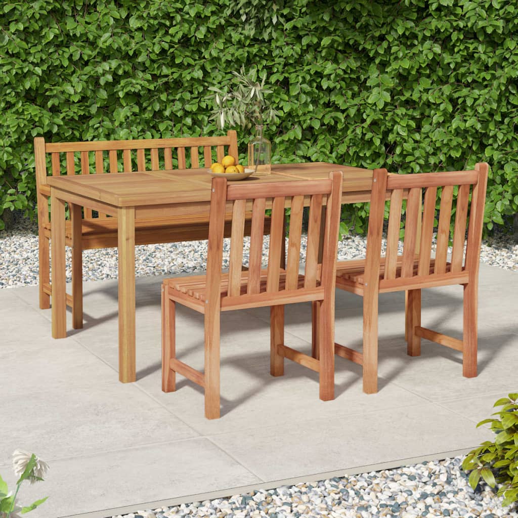 vidaXL 5 Piece Garden Dining Set Solid Wood Teak