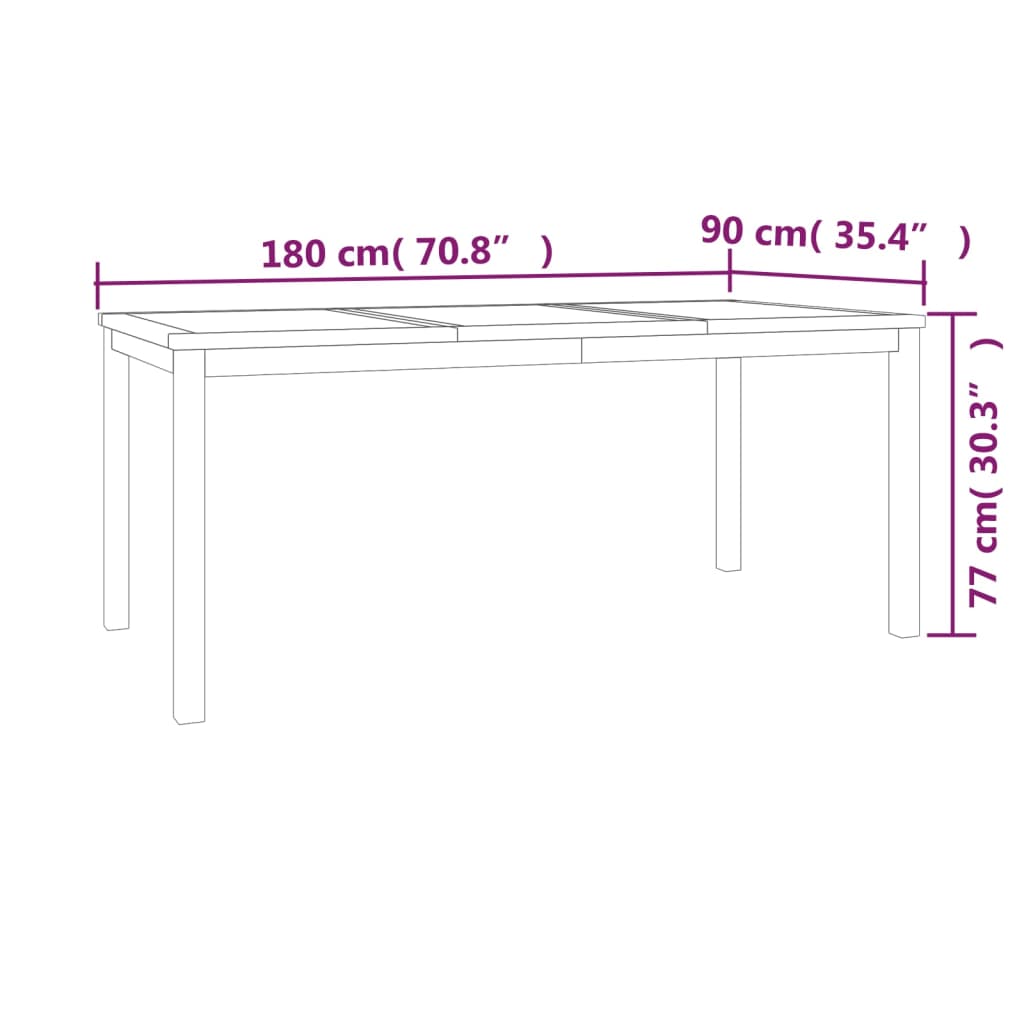 vidaXL 3 Piece Garden Dining Set Solid Wood Teak