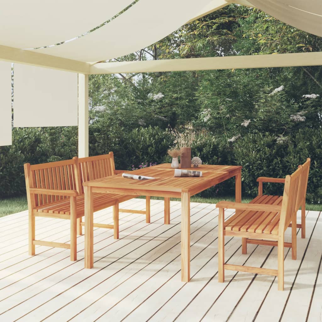 vidaXL 3 Piece Garden Dining Set Solid Wood Teak