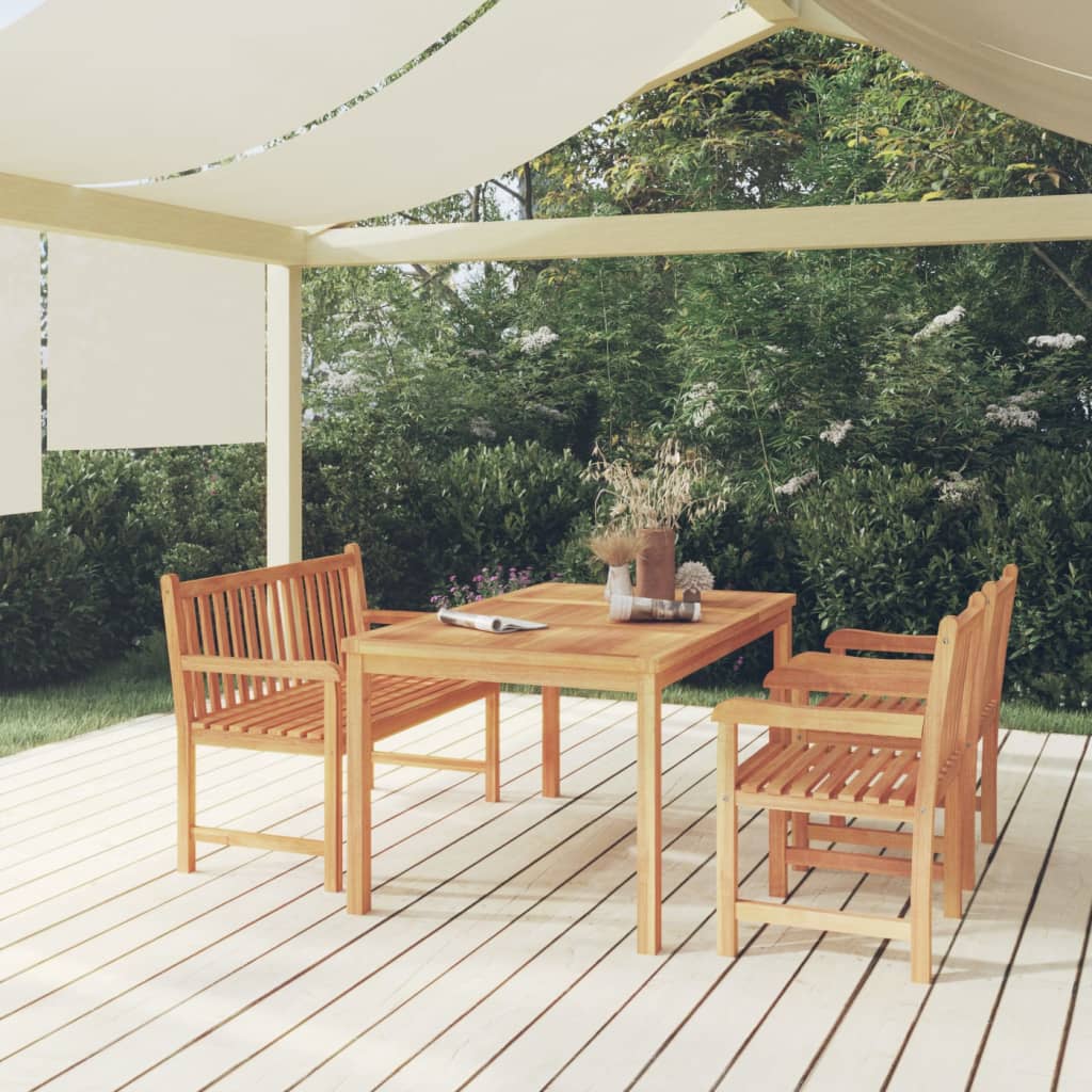 vidaXL 5 Piece Garden Dining Set Solid Wood Teak