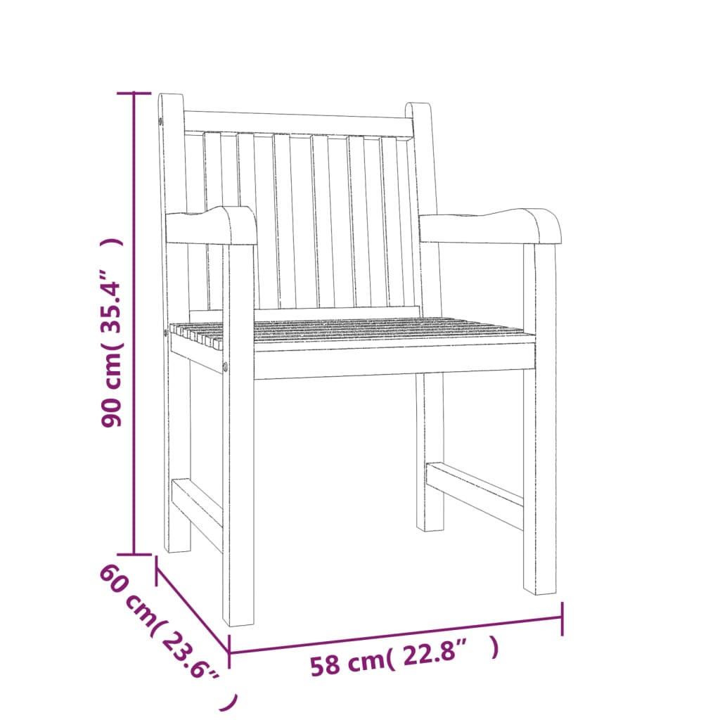 vidaXL 5 Piece Garden Dining Set Solid Wood Teak