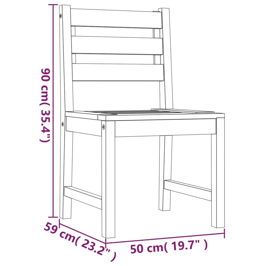 vidaXL Garden Chairs 4 pcs Solid Wood Teak