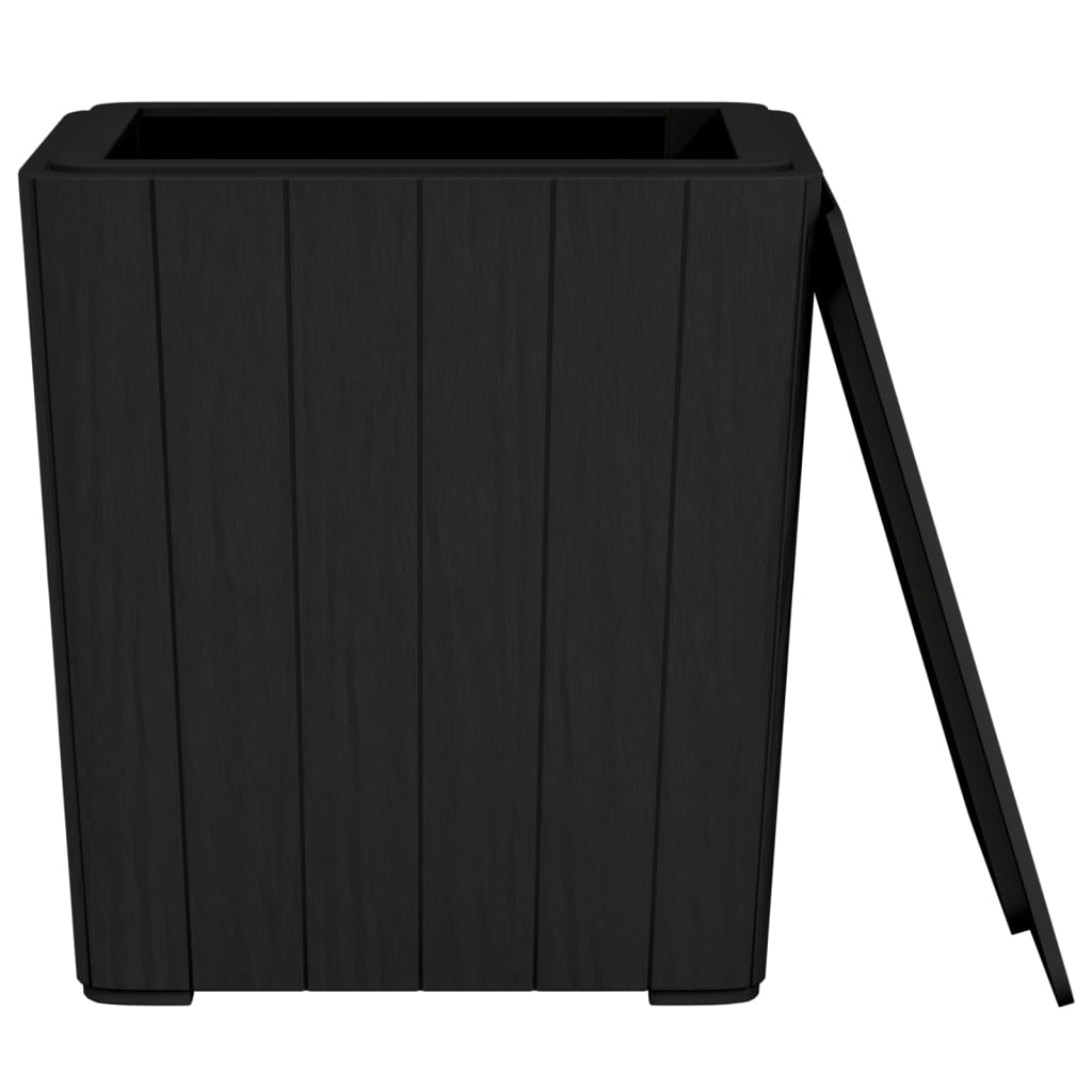 vidaXL Garden Table with Removable Lid Black Polypropylene