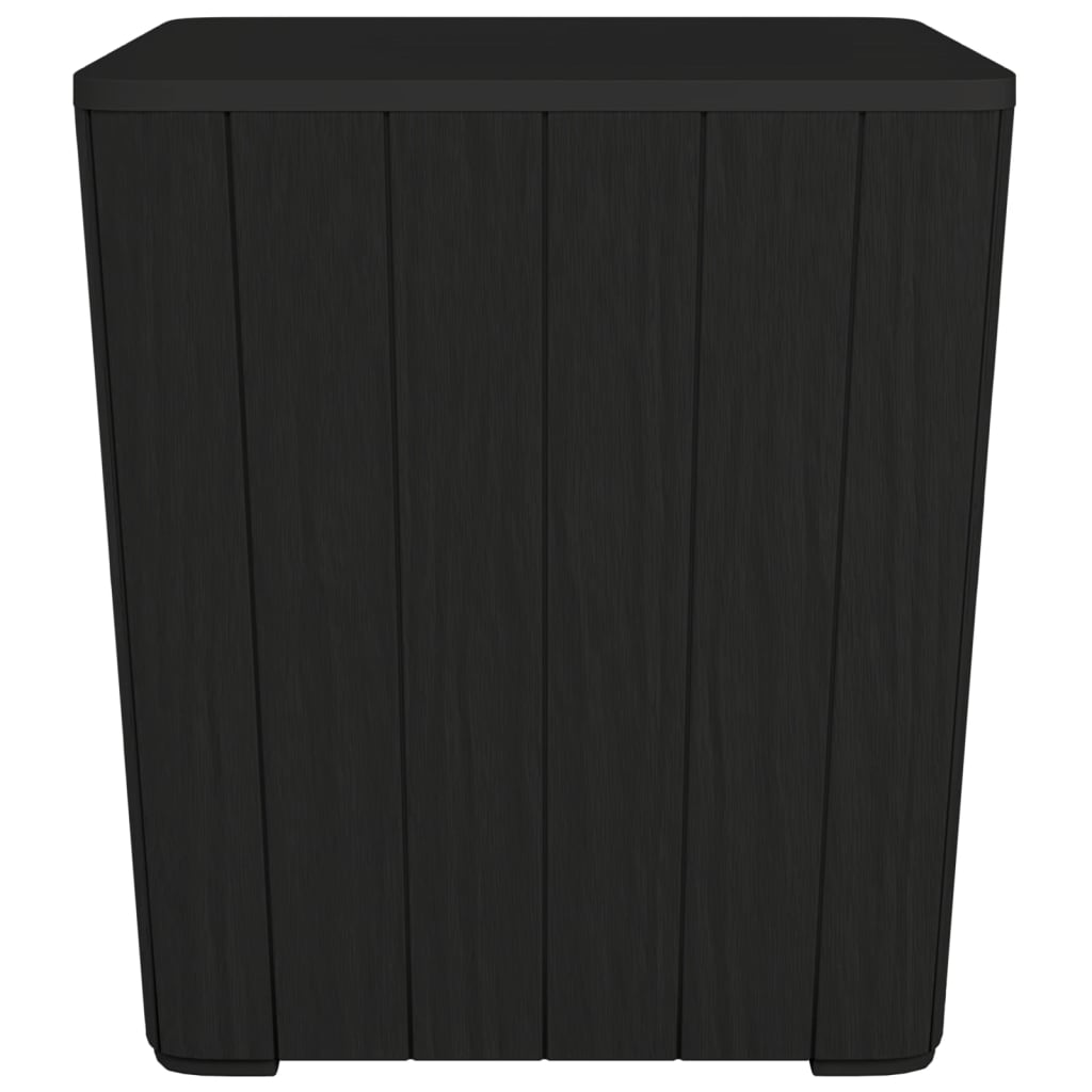 vidaXL Garden Table with Removable Lid Black Polypropylene