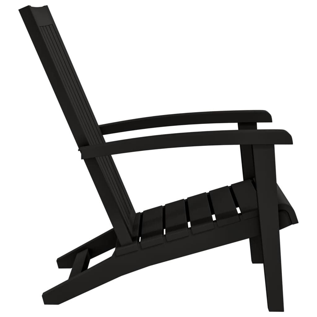 vidaXL Garden Adirondack Chair Black Polypropylene